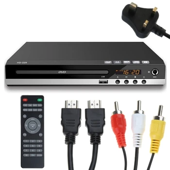  DVD-плеер DVD-плеер для телевизора с поддержкой 1080P с AV-кабелем и пультом дистанционного управления USB-входом Весь регион бесплатный