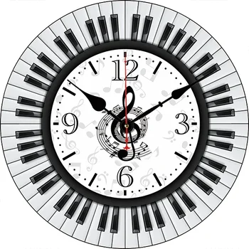  Ноты для фортепиано Настенные часы Современный дизайн Гостиная Спальня Украшение офиса Кухонные часы Искусство Настенные часы Домашний декор