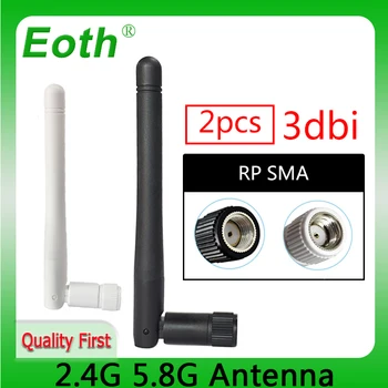  eoth 2шт 2.4g wifi Антенна 5.8 ГГц 2.4 ГГц 3dBi SMA Разъем-розетка Двухдиапазонная 2.4 G 5.8G Антенна АТС беспроводной маршрутизатор antena