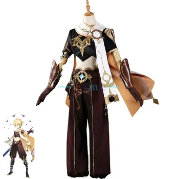  Аниме! Костюм для косплея Genshin Impact Traveler Aether, игровой костюм, крутая готическая униформа, наряд для вечеринки на Хэллоуин, сшитый на заказ