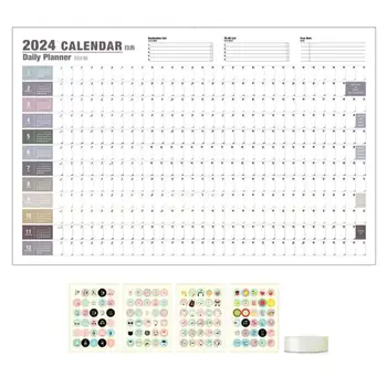  Календарь На 2024 год, ежемесячный календарь, семейный домашний планировщик, толстый ежемесячный настенный календарь, прямая поставка