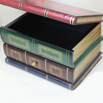  Ретро креативное деревянное украшение в виде поддельной книги, офисная коробка для книг, коробка для хранения, украшение для дома, искусство