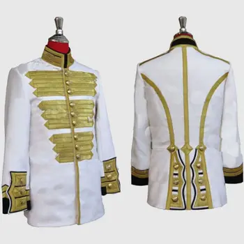  Мужской военный костюм белого гусара времен Британской войны, пальто, историческая реконструкция, офицерская форма