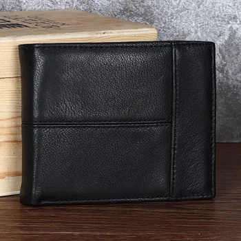  Мужской короткий кошелек из воловьей кожи в стиле ретро с верхним слоем, мужская сумочка ручной работы, кошелек с трехстворчатым многофункциональным держателем для карт, бумажник