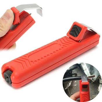  Инструмент для зачистки кабельного ножа, Инструменты для зачистки проводов, Пластиковая ручка Диаметром 8-28 мм, Нож Электрика из ПВХ, Регулируемый Нож для зачистки кабеля.