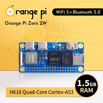 Orange Pi Zero 2 Вт 1,5 ГБ оперативной ПАМЯТИ DDR4 Мини-ПК Allwinner H618 Orange Pi Zero 2 Вт WiFi Bluetooth BLE SBC Одноплатный компьютер Zero2W