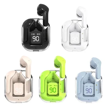  TWS Беспроводные Bluetooth-наушники с шумоподавлением, спортивные стереонаушники Hi-Fi с цифровым дисплеем, прозрачный чехол для зарядки