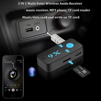  Автомобильный Bluetooth-совместимый Приемник BT4.0 Aux Аудио Конвертер Беспроводной Музыкальный плеер Micropone Addapter 3,5 мм Выход TF Card Reader