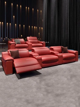  Новая частная вилла диван для домашнего кинотеатра выдвижной кожаный электрический функциональный диван для гостиной диван-кресло для аудиовизуальной комнаты