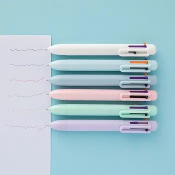  40ШТ 0,5 мм Креативная шариковая ручка Macaron 6 цветов, однотонная ручка, студенческая многоцветная масляная ручка, ручка для блокнота в виде сердечка для девочек