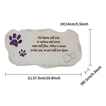  jinhuoba, Сверкающие отпечатки лап, мемориальные камни для собак или кошек, Ручная роспись, Садовые камни для домашних собак, надгробные знаки, Ступеньки