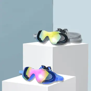  Плавательные очки с гальваническим покрытием HD, Силиконовая зеркальная лента, Противотуманные очки для дайвинга, Очки для плавания с широким обзором, защита от ультрафиолета