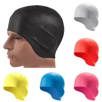  Новая силиконовая шапочка для бассейна с защитой ушей унисекс, Водонепроницаемая шапочка для плавания для взрослых, Горячая распродажа