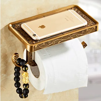  Вместительный алюминиевый держатель для рулонной бумаги в европейском стиле ретро держатель для бумажных полотенец для ванной комнаты черный держатель для туалетной бумаги без перфорации