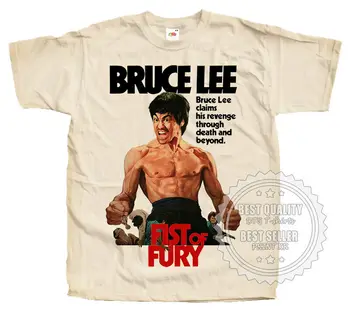  Футболка Bruce Lee Fist Of Fury Tee V2 Poster Натуральный винтаж Всех размеров от S до 5Xl
