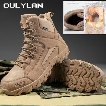  Военные ботинки для мужчин и женщин, тактические ботинки, теплые зимние ботинки для кемпинга на открытом воздухе, модные армейские кроссовки для пешего туризма в пустыне.