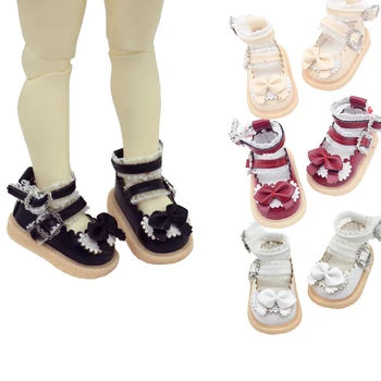  Кукольная обувь Mini Toys 4,5 см для EXO 1/6, аксессуары для кукол BJD YOSD, модные высокие сапоги, кожаные туфли с бантом