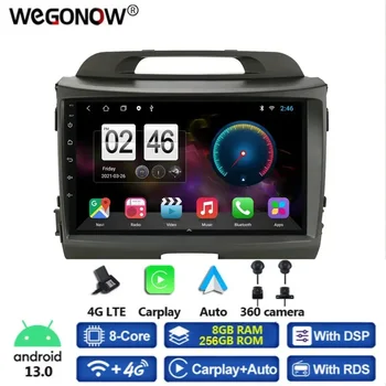  360 Панорамная Камера Carplay 8G + 256G Android 13,0 Автомобильный DVD-плеер GPS WIFI Bluetooth RDS Радио Для KIA Sportage 3 2010 2012-2016