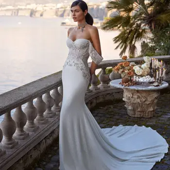  Элегантное свадебное платье Mermiad, милая, с открытыми плечами, Блестящие бусины, свадебное платье со шлейфом 2023, Vestidos De Novia на заказ