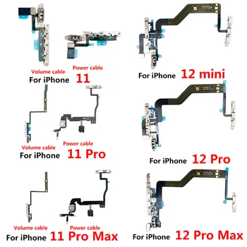  Оригинальный Новый Гибкий Кабель Для Переключения Клавиш Питания и Регулировки Громкости С Металлическим Материалом Для Iphone 11 12 Pro Max 12 mini Power Flex