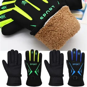  Термальные велосипедные перчатки Модные плюшевые зимние теплые походные перчатки Дышащие ветрозащитные уличные перчатки