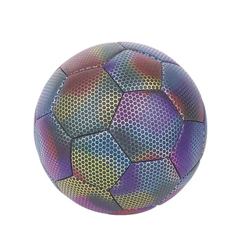  Голографический футбольный мяч - светящийся в темноте, отражающий, размер 5 - идеально подходит для детей
