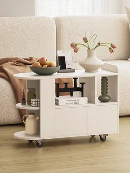  Современный минималистичный приставной столик с передвижной тележкой для гостиной, небольшой журнальный столик, простой диван-буфет