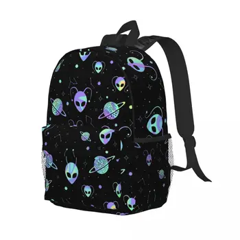  Голографические рюкзаки с инопланетной Вселенной, Космосом, планетой, звездами для женщин, мужчин, студентов колледжа, студентов, сумка для книг Подходит для 15-дюймовых сумок для ноутбуков