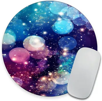  Красочный круглый коврик для мыши со звездным небом, симпатичный водонепроницаемый круглый коврик для мыши на нескользящей резиновой основе, коврик для мыши для портативных компьютеров