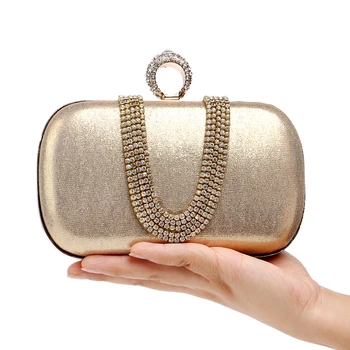  2017 Взрыв внешней торговли бриллианты вечерняя сумочка модная сумочка для банкета женская маленькая сумочка Кошелек для вечеринки Золотой Свадебный кошелек