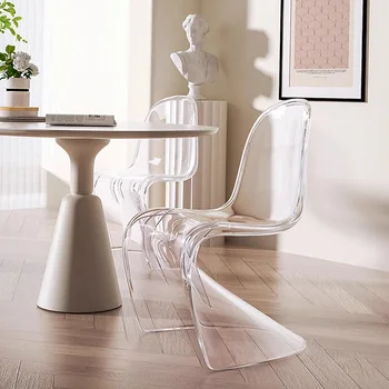  Обеденные стулья в скандинавском стиле, минимализм, роскошь, Модные Прозрачные обеденные стулья, Уникальная мебель для спальни Cadeira Jantar для отдыха