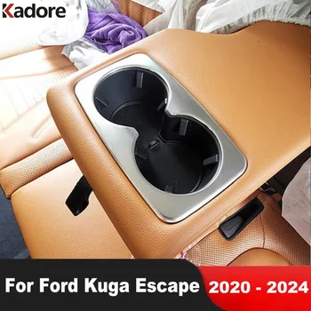  Для Ford Kuga Escape 2020 2021 2022 2023 2024 Держатель стакана для воды на заднем сиденье автомобиля из углеродного волокна, Отделка рамы, Аксессуары для интерьера