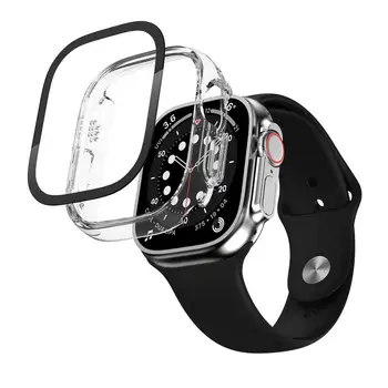  Жесткий чехол с полным покрытием, сенсорная крышка для Apple Watch, защитная пленка для экрана из закаленного стекла 49 мм HD 9H, аксессуары для часов
