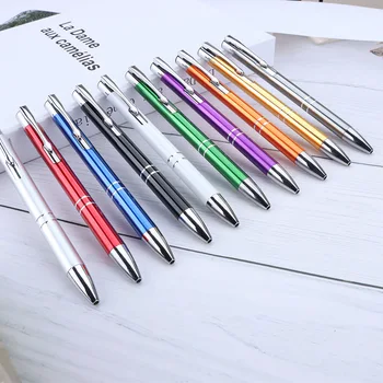  20шт Металлические шариковые ручки 1 шт., креативные маленькие подарки для студентов, рекламные ручки, алюминиевые ручки с стержнем