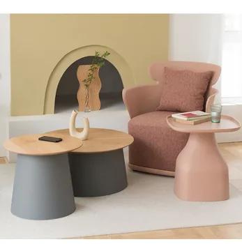  Скандинавский дизайн, современный классический домашний журнальный столик, приставной столик из круглого дерева, маленький ночной столик для гостиной, спальни