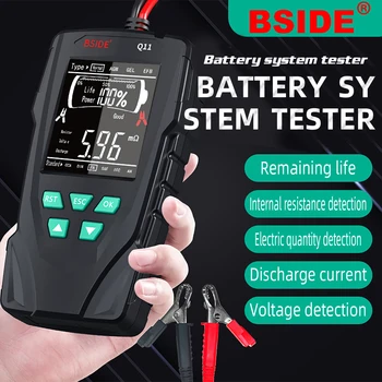  BSIDE Профессиональный Тестер автомобильных аккумуляторов 12V 24V, Цифровой Диагностический тестер автомобильных Аккумуляторов, анализатор свинцово-кислотных аккумуляторов мотоциклов.