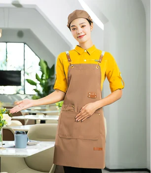  2023 Новый фартук с логотипом на заказ кухня для домашнего питания специальный чай с молоком цветочный магазин красивая рабочая одежда для женщин