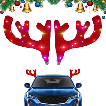  Светящиеся автомобильные рога Рождественский декор Светящиеся украшения Оленьи рога Многоразовые Светящиеся украшения Оленьи рога Рождественские Рога Для