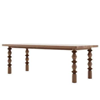  Обеденный стол из массива дерева в стиле Ретро, обеденный стол из французского дуба средней древности, Светлый Роскошный стол из черного ореха, Овальный