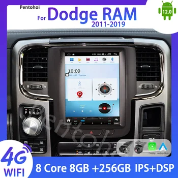  Автомобильное радио Pentohoi Для Dodge RAM 2011-2019 Carplay Auto Android 13 DVD Мультимедийный Видеоплеер Стерео GPS 5G WIFI Экран Tesla