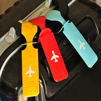  Симпатичные ремешки для дорожных этикеток для багажа из ПВХ, Идентификационное имя чемодана, Идентификационные бирки для адреса, Багажные бирки, аксессуары для путешествий в самолете