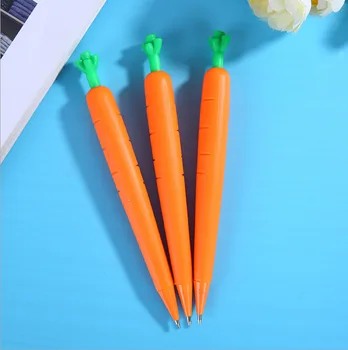  24 шт Оптом Новая Креативная имитация Овощной формы Моркови Механический карандаш из мягкой резины Милый карандаш для занятий с учениками