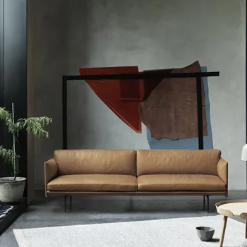  Мебель для гостиной Угловой Диван Nordic Modern Со Съемным и Моющимся Кожаным Каркасом