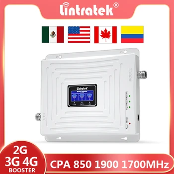  Lintratek 3-Полосный Усилитель Сотовой Связи B5 850 B2 1900 B4 1700/2100 МГц LTE 2G 3G 4G Усилитель Сигнала Мобильного Телефона Ретранслятор для Мексики