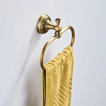  Держатель для полотенец из нержавеющей стали: Медный держатель для полотенец для рук в ванной, вешалка, настенный органайзер, медь
