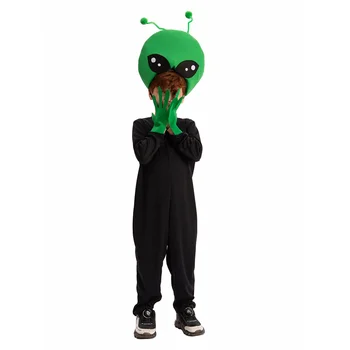  Детский зеленый костюм инопланетянина для малыша, Космический НЛО, Маскарадный костюм на Хэллоуин, комплект костюмов для ребенка