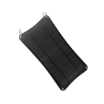  Солнечная панель мощностью 10 Вт 5 В с двойным портом USB + система зарядки аккумулятора с карабином Складное солнечное зарядное устройство ETFE