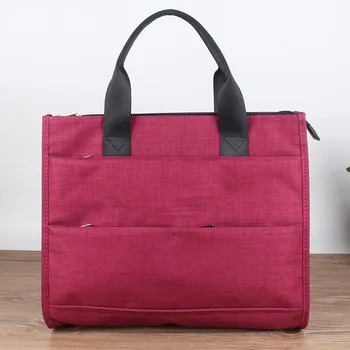  Мужская и женская офисная портативная сумка для файлов, повседневная модная деловая сумка для файлов большой емкости, красная сумка из ткани Оксфорд