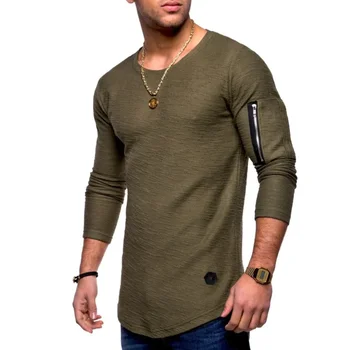  B1687 новая футболка, мужская весенне-летняя футболка, мужская хлопковая футболка с длинными рукавами для бодибилдинга, складывающаяся