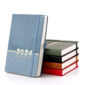  Расписание на 2024 год На английском Языке Этот 365-дневный план по одной странице в день, блокнот-планировщик формата А5, Канцелярские принадлежности для офиса